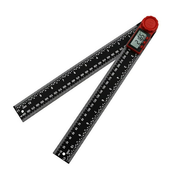 Digital Angle Finder, Angle Protractor Ruler 300mm Carbon Fiber Plastic Tools E2835