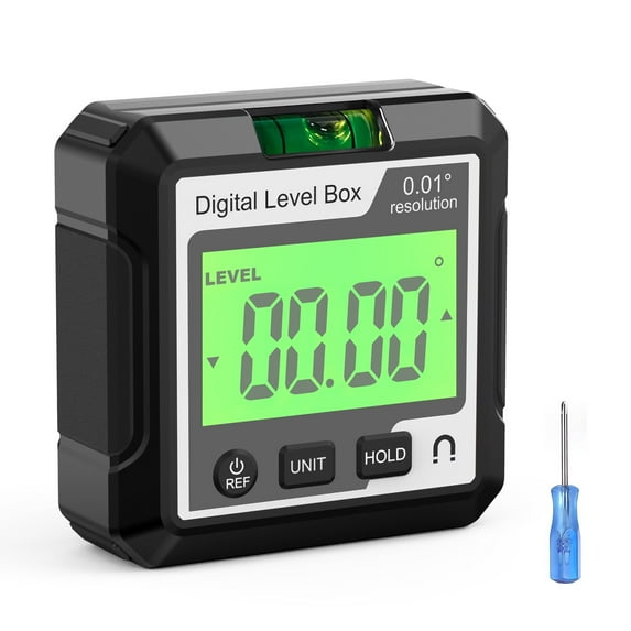 Digital Angle Finder Level - Precision Inclinometer with Lcd Display for Construction, Carpentry & Diy Measurement (Magnetic Base) | Digital Level, Cxui Digital Level with Slope Percentage Black