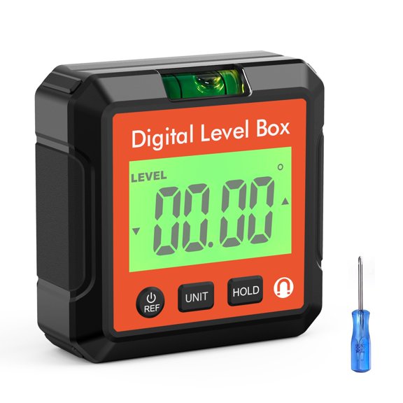 Digital Angle Finder Level - Precision Inclinometer with Lcd Display for Construction, Carpentry & Diy Measurement (Magnetic Base) | Digital Level, Cxui Digital Level with Slope Percentage Red