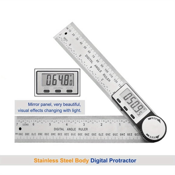 Digital Angle Finder Protractor, 2 In 1 Angle Finder Ruler With 7 Inch/200mm, Angle Measuring Tool For Woodworking/Carpenter/Construction/DIY Measurement