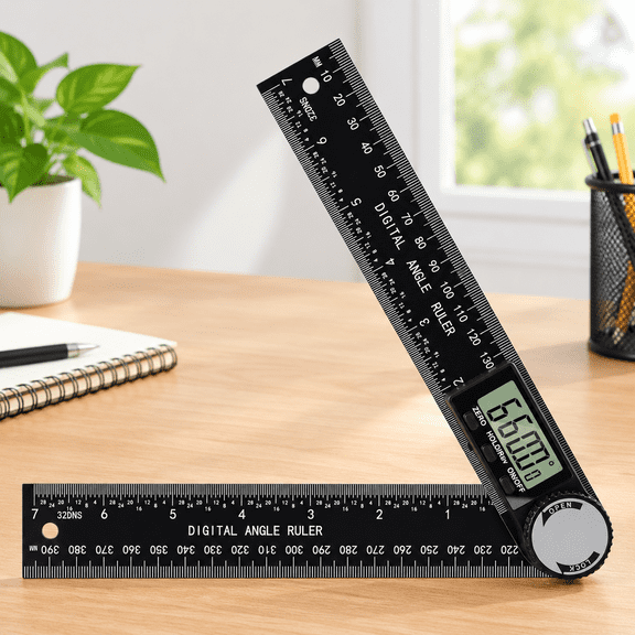 Digital Angle Finder Protractor, 7-Inch/200 mm ABS Ruler
