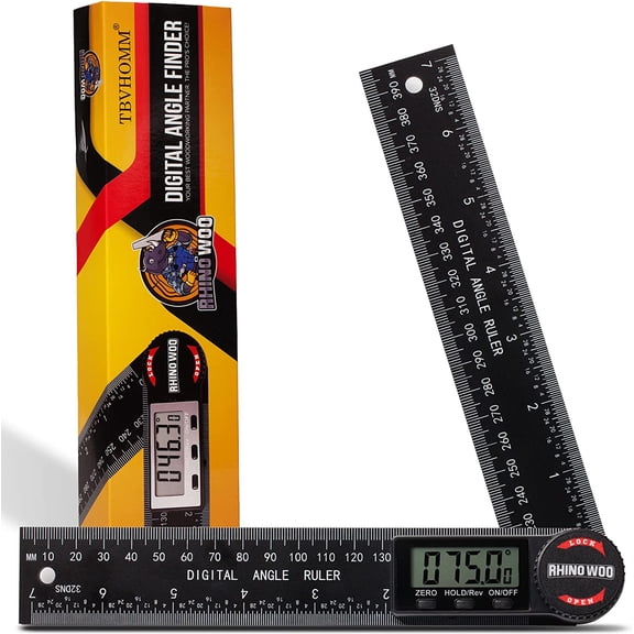 Digital Angle Finder Protractor, Angle Measuring Tool for Woodworking/Carpenter/Construction/Handmade MeasurementAngle Finder Ruler with 7inch/200mm(2 Batteries Included) (Enhanced ABS)