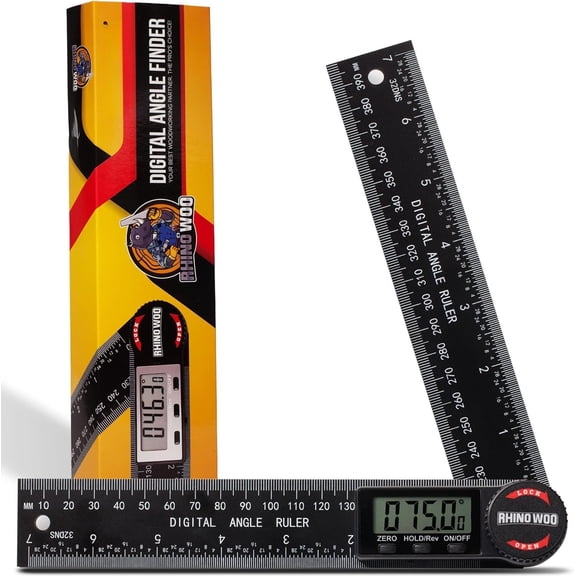 Digital Angle Finder Protractor, Angle Measuring Tool for Woodworking/Carpenter/Construction/ Measurement,Angle Finder Ruler with 7inch/200mm(2 Included) ( ABS)