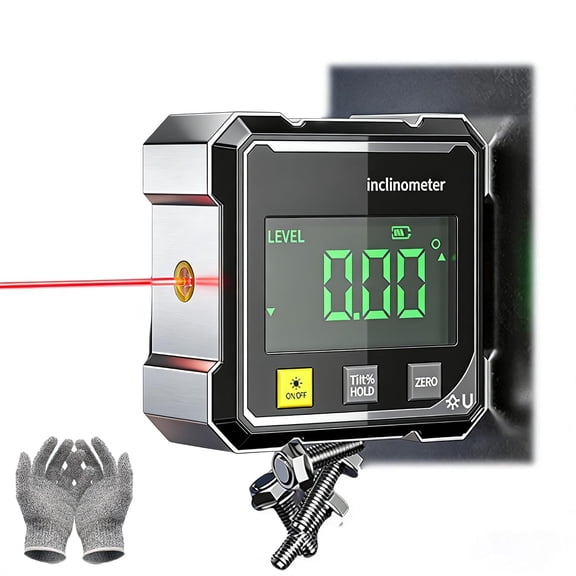 Digital Angle Finder Protractor Tool, 2026 4-Side Magnetic Digital Level with LCD Display and USB-C Charging, High Accuracy Inclinometer for Carpentry, Construction and DIY Projects