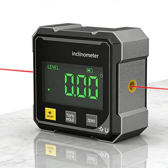 Digital Angle Finder Protractor Tool, 4-Side Magnetic Angle Gauge, 490 High Accuracy Measuring Tool with Large Display, Cube Inclinometer, Woodworking Measuring Tools, Level Box for Hanging