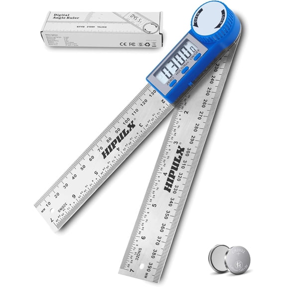 Digital Angle Finder Ruler, 7 Inch 2-in-1 Stainless Steel Angle Finder Tool, 360 Digital Protractor with LCD Display for Woodworking, Construction, Reverse Angle Measurement