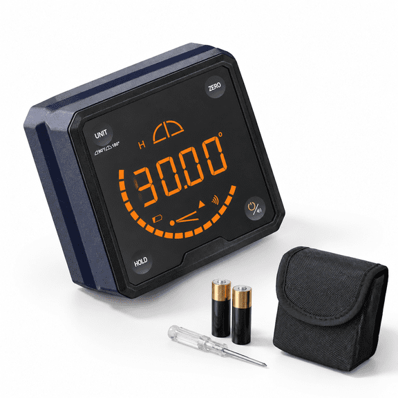 Digital Angle Gauge Finder Level with V-groove Magnetic Base and Backlit LCD