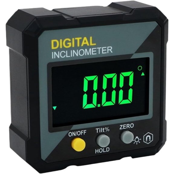 Digital Angle Protractor 360 Degree, Mini Electronic Inclinometer with Magnetic Base, Angle Finder Gauge for Woodworking Construction(1pc