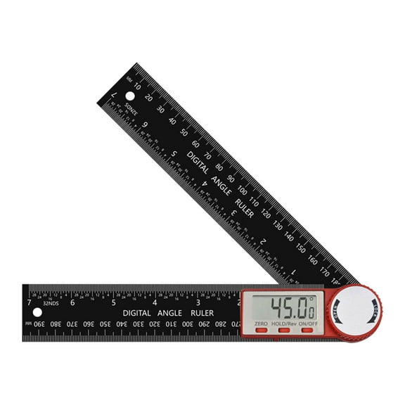 Digital Angle Ruler Protractor - Plastic 360° Angle Gauge with LCD Display for Woodworking, Carpentry, DIY Projects (15.7in/40cm)