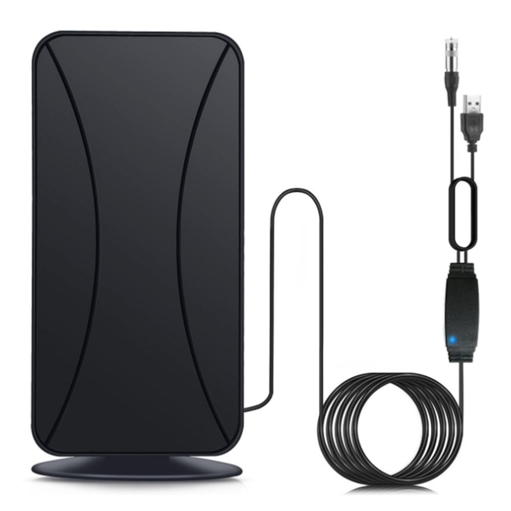 Digital Antenna With 4G Lte Filter, Smartpass Amplified, Multi-Directional Reception, For Indoor Outdoor Use, Long Range, Free Local Channels, Ultra-Long Coaxial Cable, Clear