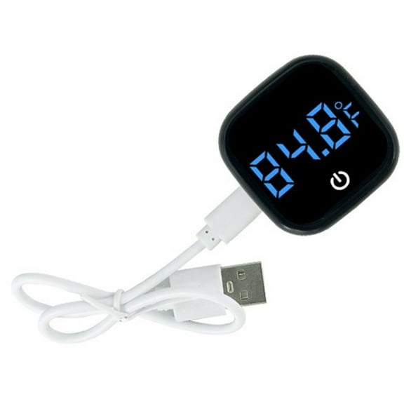 Digital Aquarium Thermometer Rechargeable LED Display 0-60°C for Fish Tank Turtle Reptile Pool Fresh Salt Water Monitor(℉ black)