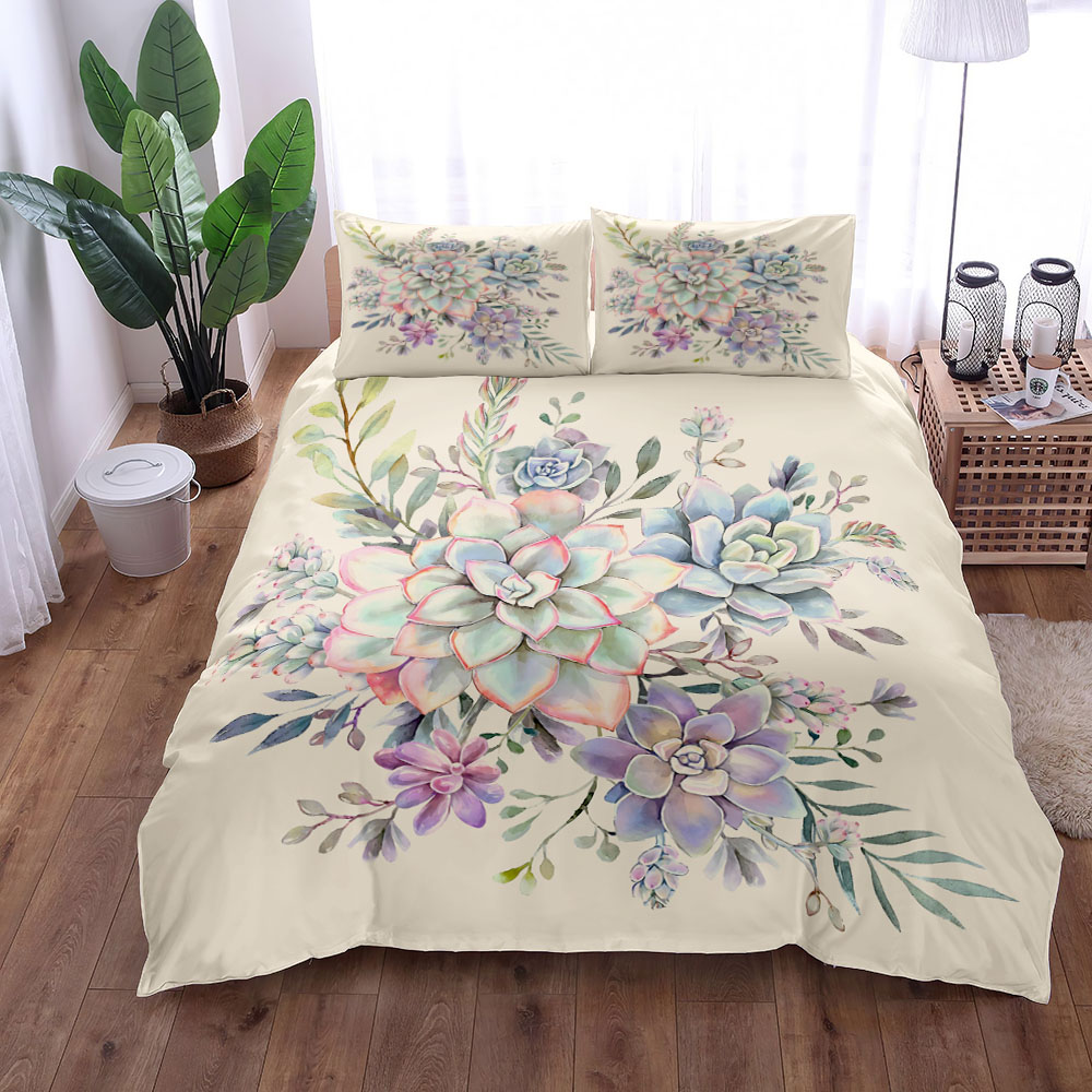 Digital Art Succulent 3D Duvet Cover Set King Double Full Twin Single ...