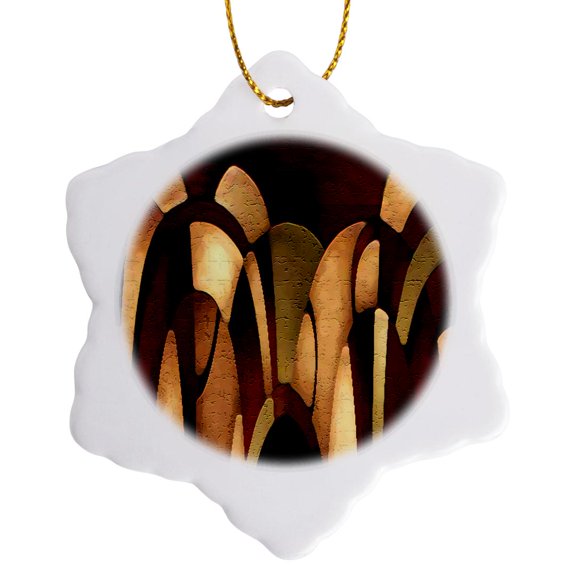 3drose, Digital Artwork Design, 3 inch Snowflake Porcelain Ornament