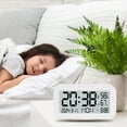 thumbnail image 1 of Digital Atomic Clock with Calendar and Adjustable, Temperature Gauge Weather Clock with Indoor/Outdoor Temp, 1 of 6