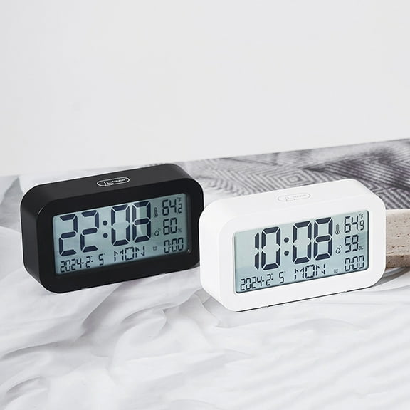 Digital Atomic Clock with Calendar and Adjustable, Temperature Gauge Weather Clock with Indoor/Outdoor Temp