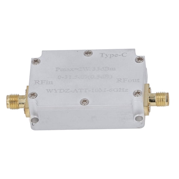 Digital Attenuator 10M-6GHz, 0-31.5dB Step 0.5dB, SMA Female, 2W Type-C RF Attenuator