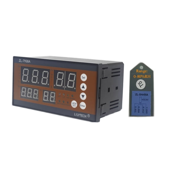 Egg Incubator Controller Thermostat Hygrostat Full Automatic Control for w/ Temperature Humidity Normal/High