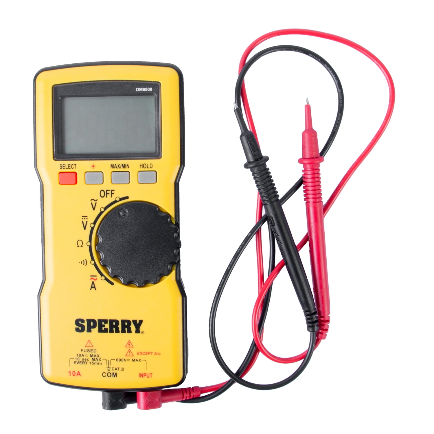 Digital Autoranging Thin Multimeter, 600 V AC/DC, 10A Current, Continuity, Resistance