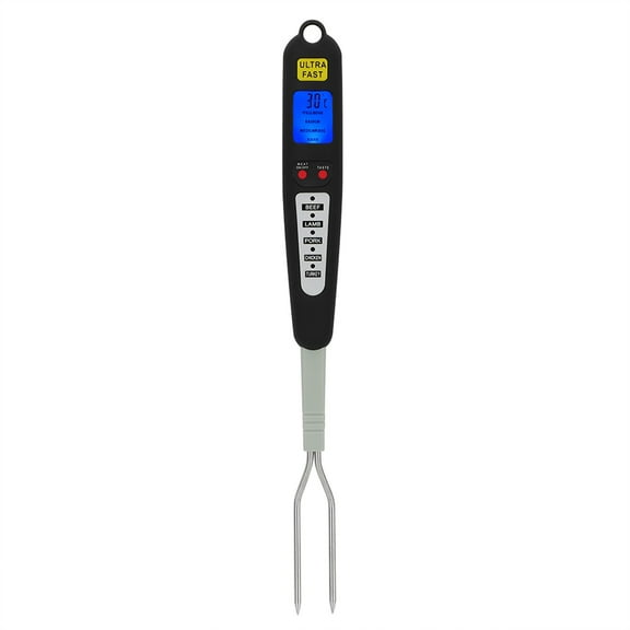Digital BBQ Fork Thermometer: <span Style="background:red"></span> Read, Dual Probe, Stainless Steel, Perfect Cooking Every Time!