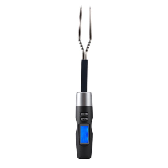 Digital BBQ Meat Fork Thermometer, Plastic Black, LCD Display, 304 Stainless Steel Probe, Preset Temperatures, for Grilling