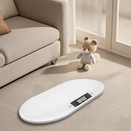 Digital Baby Weighing Scale, 44lbs Capacity, LCD Display, Tare Function, Automatic Shut-Off, Ergonomic Design, Baby & Pet Weight Monitor, White