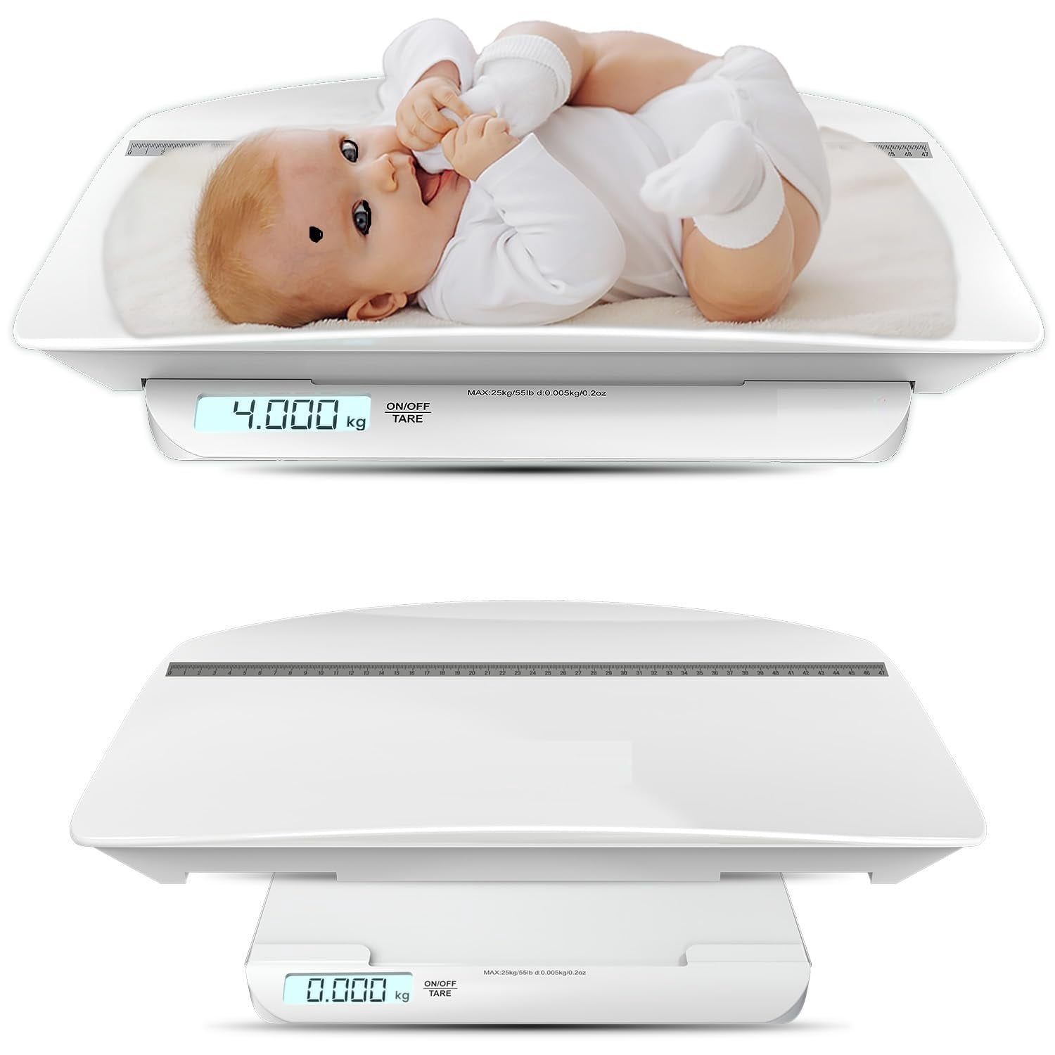 Digital Baby Weighing Scale with Height Meter & Baby Tray - Infant Weighing Machine - Up to 20Kg Weight Capacity - Accurate and Reliable Measurements