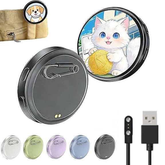 Digital Badge HD Display Screen Badges Pin with Bluetooth 6.0 for Videos & Photos Smart Cyber Badge for Anime Football Fans Cosplay & Concert Gifts,GN