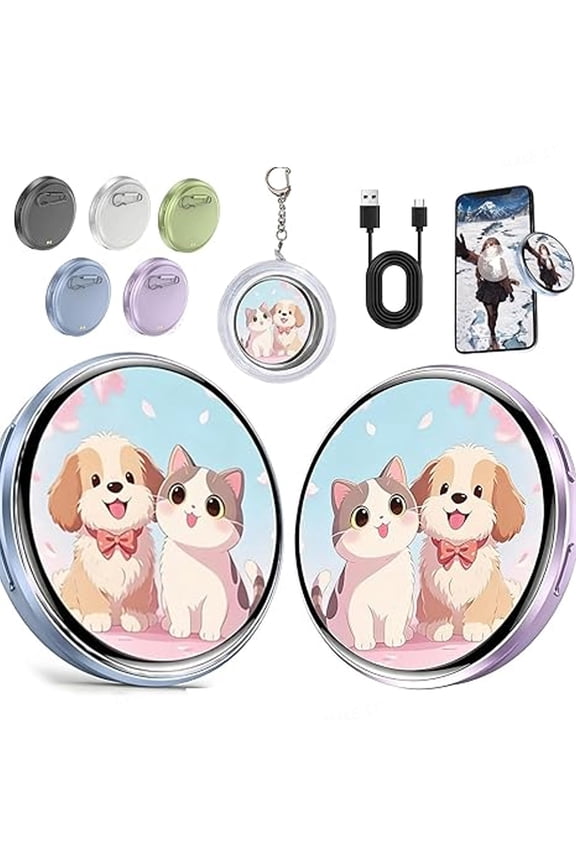 Digital Badge Photo Video GIF Display Screen Pins Pixel 2026 New Electronic Badge Digital Display Pin with IPS Touch Screen Bluetooth App Control for Bag Keychain ID Tag Cosplay,BU