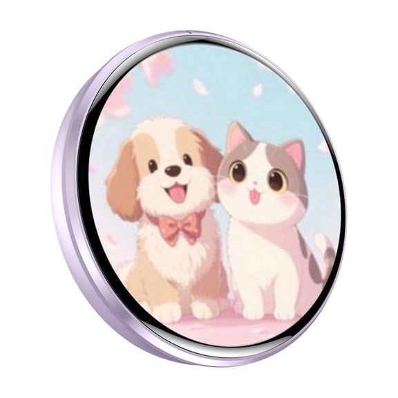 Digital Badge Photo Video GIF Display Screen Pins Pixel Touchscreen Lightweight,for Backpacks Cool Button Display （Purple）