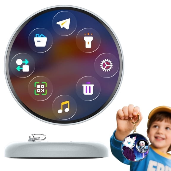 Digital Badge, Smart Digital Display Badge with LED Screen, Interactive E-Badge Anime Pins for Backpacks, Digital Photo, Video & Name Tag Display, Gifts for Anime Fans, White