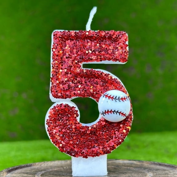 Digital Baseball Birthday Candles - Eco-Friendly Number Cake Toppers for Kids Party Decorations
