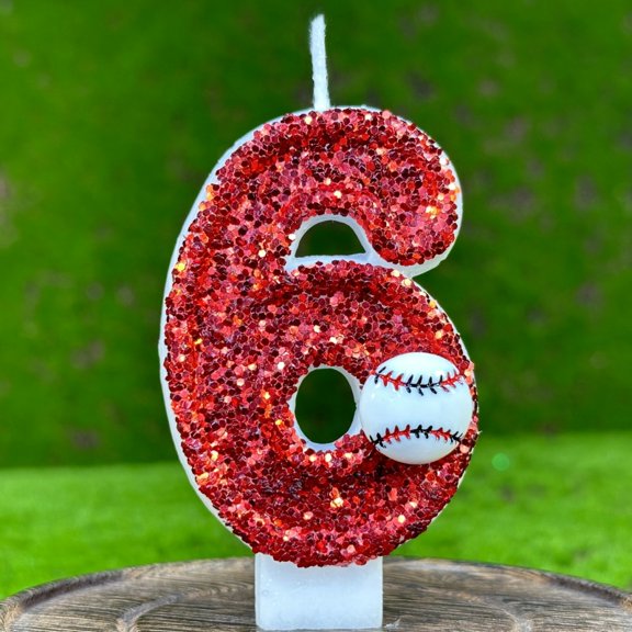 Digital Baseball Birthday Candles Fun DIY Cake Decoration for Kids Parties