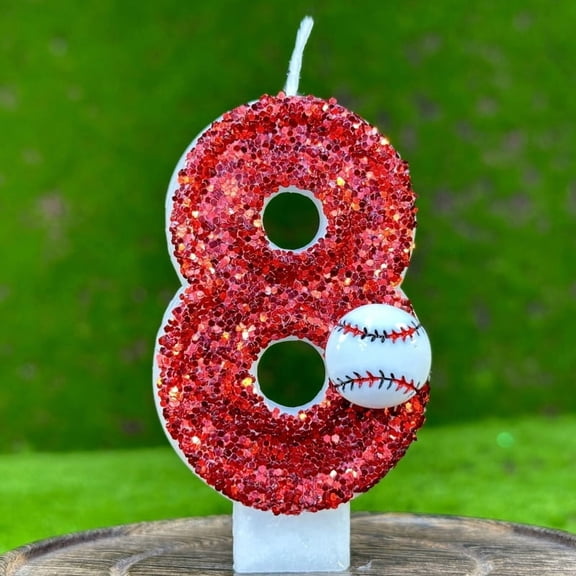 Digital Baseball Birthday Candles - Fun and Safe Cake Decoration for Kids' Parties