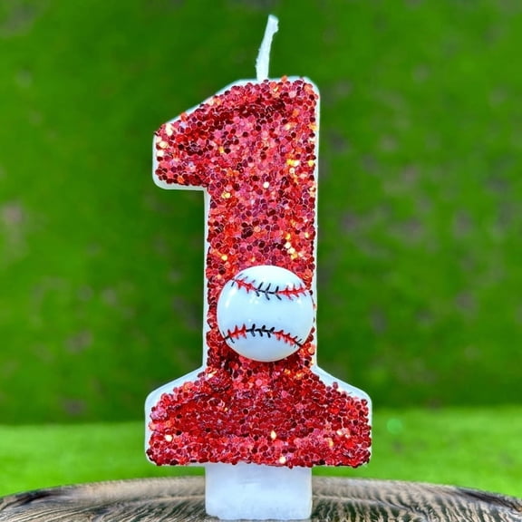 Digital Baseball Number Birthday Candles Eco-Friendly Number Cake Toppers for Kids Baseball Themed Party Decorations, Compatible with Standard Cake Candles