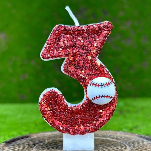 Digital Baseball Number Birthday Candles - Eco-Friendly Number Cake Toppers for Kids Baseball Themed Party Decorations, Compatible with Standard Cake Candles