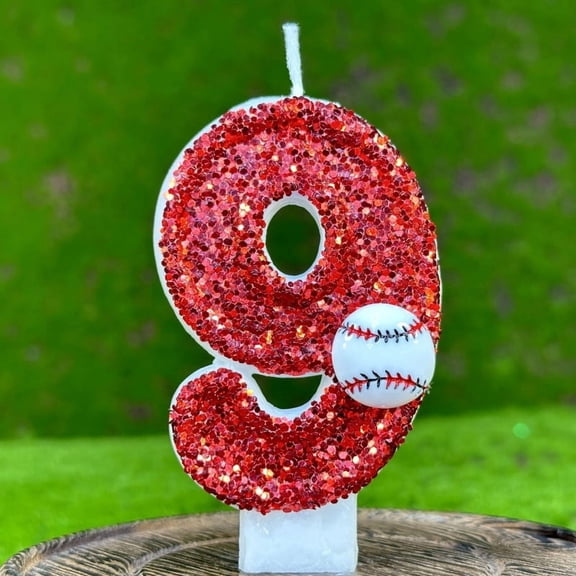 Digital Baseball Number Birthday Candles Eco-Friendly Number Cake Toppers for Kids Baseball Themed Party Decorations, Compatible with Standard Cake Candles