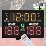Digital Basketball Scoreboard Battery Powered Portable Tabletop Countdown Timer & Score For Games