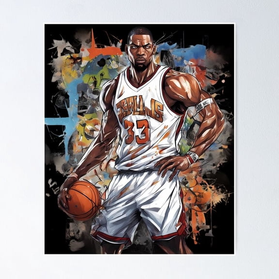Digital Basketball Scoreboard Statistics Graphic Wall Art Sports Decor, Unframed Poster