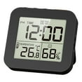 thumbnail image 1 of Digital Bathroom Clock Shower Timer with Alarm, Waterproof Clocks for Bathroom, Kitchen Timer Clocks, Thermometer Hygrometer Wall Clock Black, 1 of 6