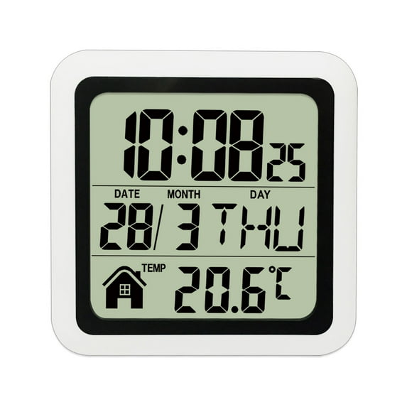 Digital Bathroom Clock Waterproof High Contrast Display Temperature Date Week Suction Cup Mount For Kitchen Living Room