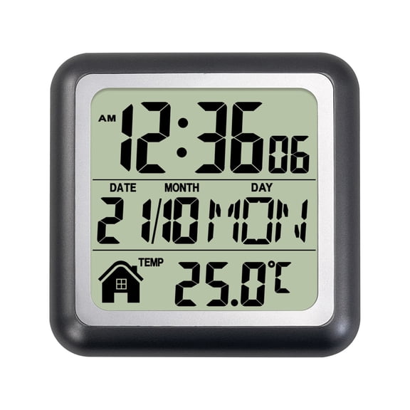 Digital Bathroom Clock Waterproof High Contrast Display Temperature Date Week Suction Cup Mount For Kitchen Living Room
