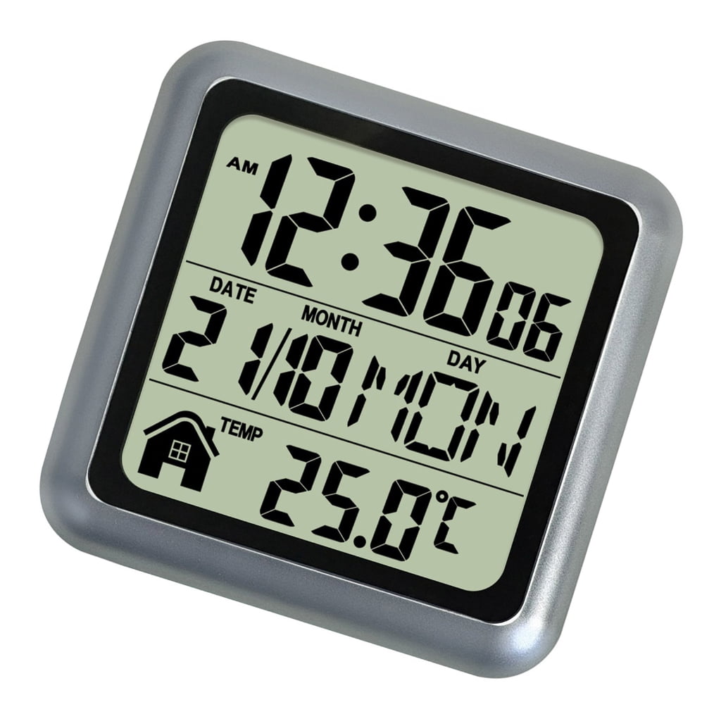 High Contrast Clock Digital Bathroom Clock Waterproof High Contrast Display Temperature ...