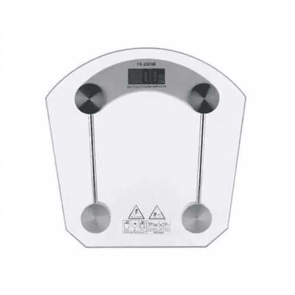 Digital Bathroom Scale 396 lb/180 kg Clear Glass LCD Display Step-On Tech