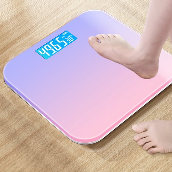 Digital Bathroom Scale Body Weight Scale with LCD Display USB Rechargeable Portable Tempered Glass Electronic Scale