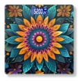 thumbnail image 1 of Digital Bathroom Scale with Large LCD Display,High Capacity Scale 400 lbs High Precision body fat scale-Colorful Paper-Cut Style Mandala Made Of Leaves And Flowers, 1 of 4