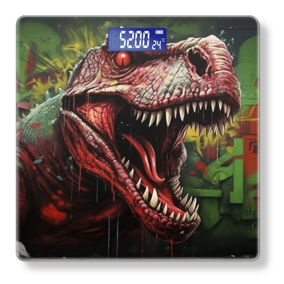 Digital Bathroom Scale with Large LCD Display,High Capacity Scale 400 lbs High Precision body fat scale-Detailed And Intricate Full-Body Graffiti Of Red Dinosaur