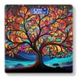thumbnail image 1 of Digital Bathroom Scale with Large LCD Display,High Capacity Scale 400 lbs High Precision body fat scale-Tree Of Life With Vibrant Colors And Swirling Leaves, 1 of 4