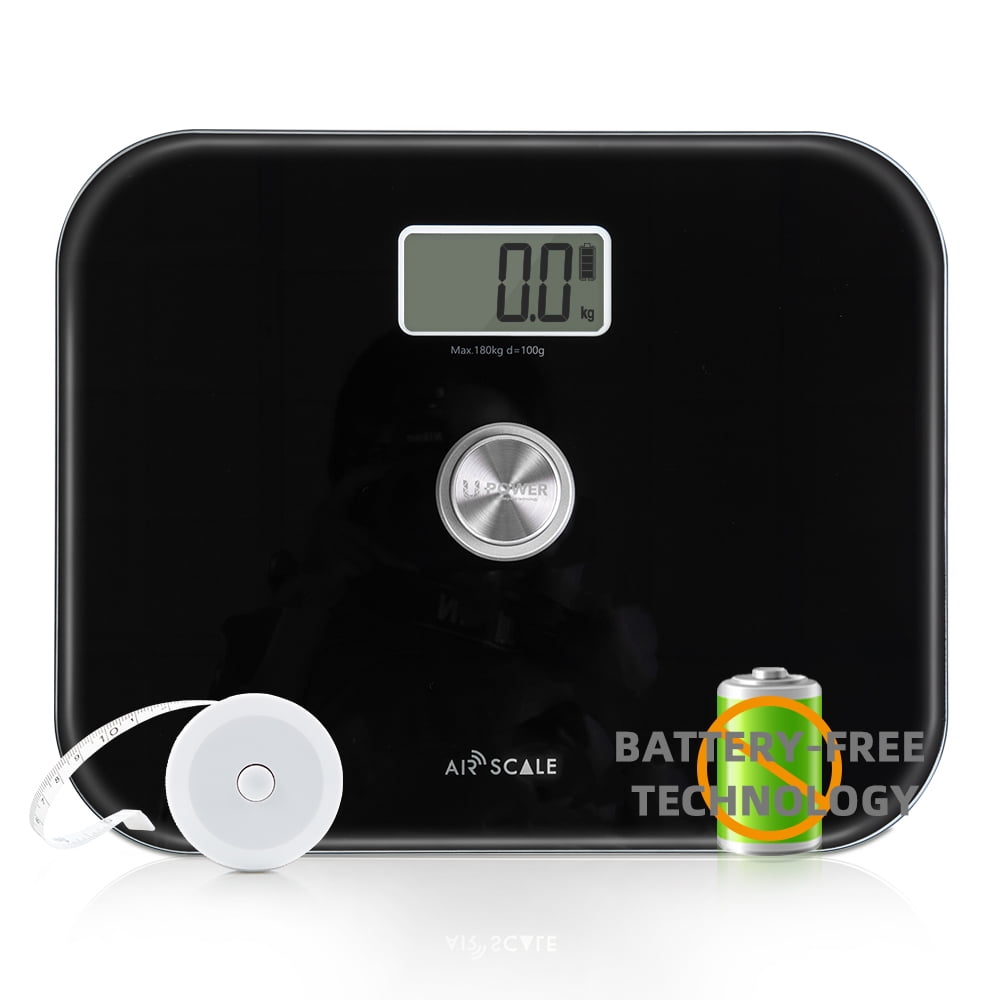 Digital Bathroom Scale – Battery Powered, Weighs Up To 397 Lbs, Black