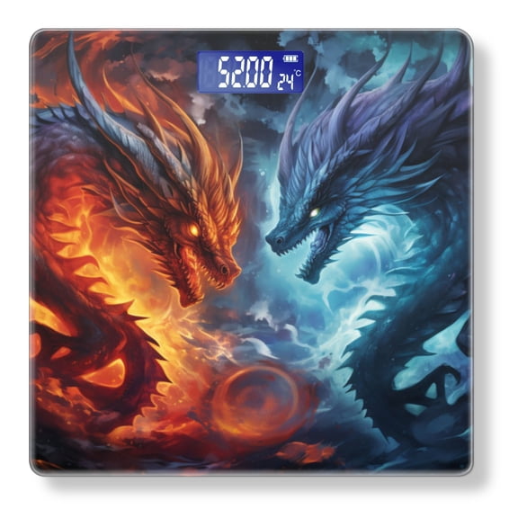 Bathroom Scale, Highly Accurate Digital Body Scale,Precisely Measures Weight up to 400 lbs-Dragons With Fire And Ice