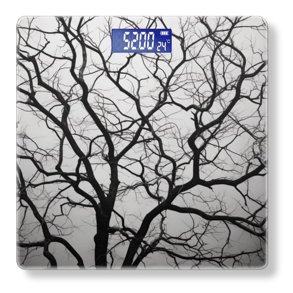 Digital Bathroom Scale with Large LCD Display,High Capacity Scale 400 lbs High Precision body fat scale-Elegant Tree With Numerous Branches